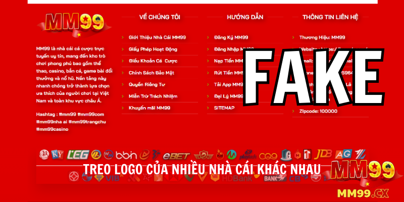 Treo logo của nhiều nhà cái khác nhau
